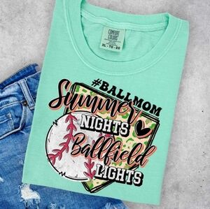 Comfort Colors Mint Graphic Tee Baseball Mom
